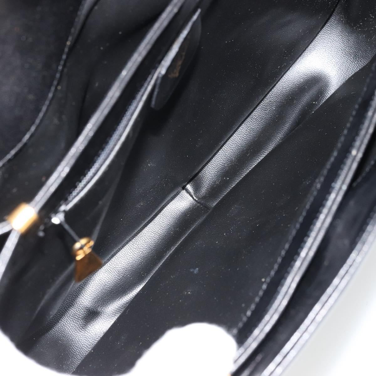 Gucci GUCCI Shoulder Bag Leather Black Gold Authentic 177992
