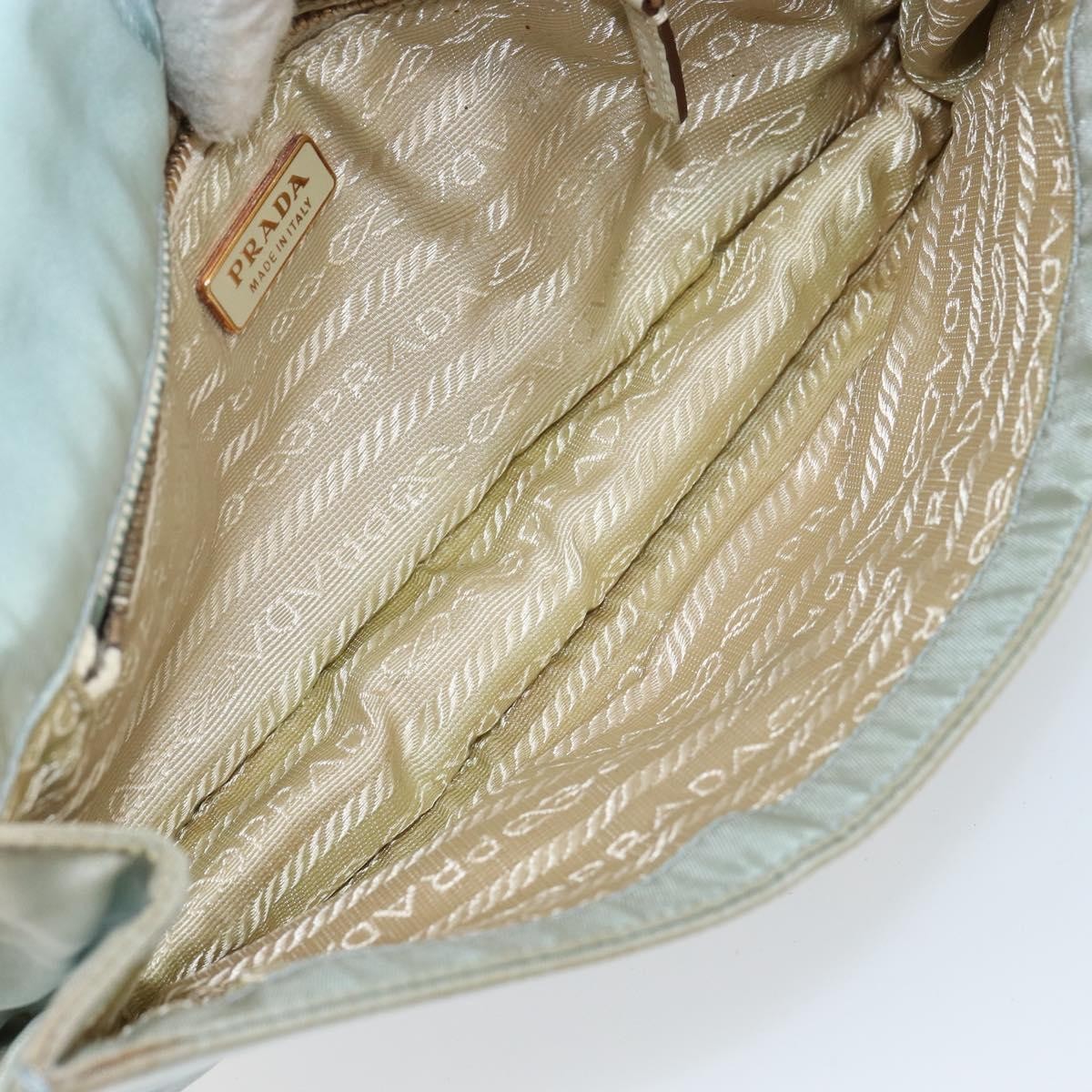 Prada PRADA Shoulder Bag Nylon Light Blue Gold Authentic 143505