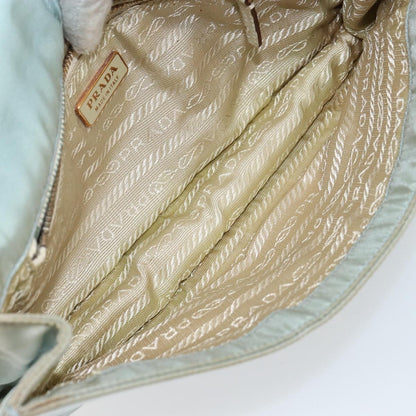 Prada PRADA Shoulder Bag Nylon Light Blue Gold Authentic 143505
