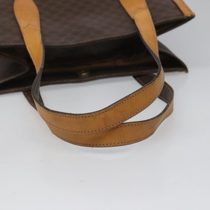 Celine CELINE Macadam Canvas Shoulder Bag PVC Leather Brown Gold Authentic 112747