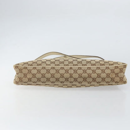 Gucci GUCCI GG Canvas Shoulder Bag Beige Gold 121023 Authentic 162950