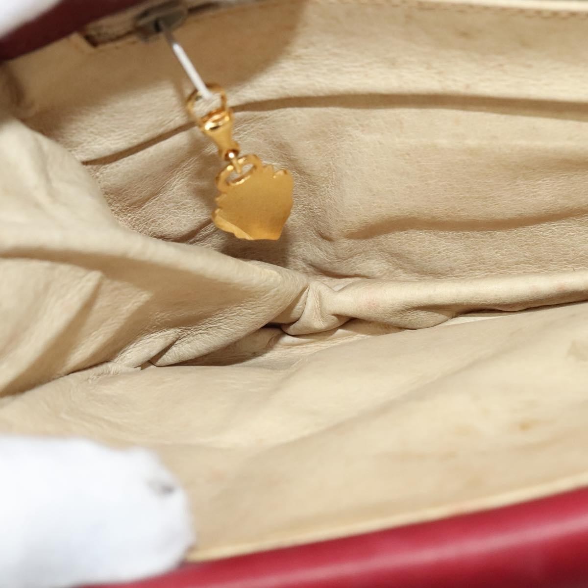 Gucci GUCCI Shoulder Bag Suede Vintage Red Gold Authentic ep7843