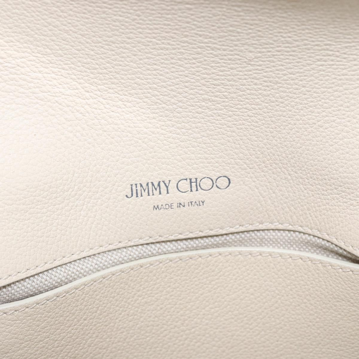 Jimmy Choo Jimmy Choo Chain Shoulder Bag Leather White Gold Authentic bs31956