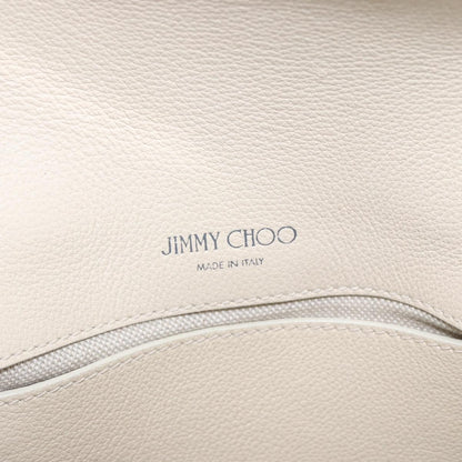 Jimmy Choo Jimmy Choo Chain Shoulder Bag Leather White Gold Authentic bs31956