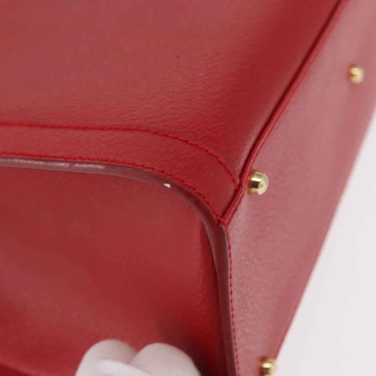 Gucci GUCCI Bamboo Hand Bag Leather Red Gold 002 0260 2615 Authentic ep12137