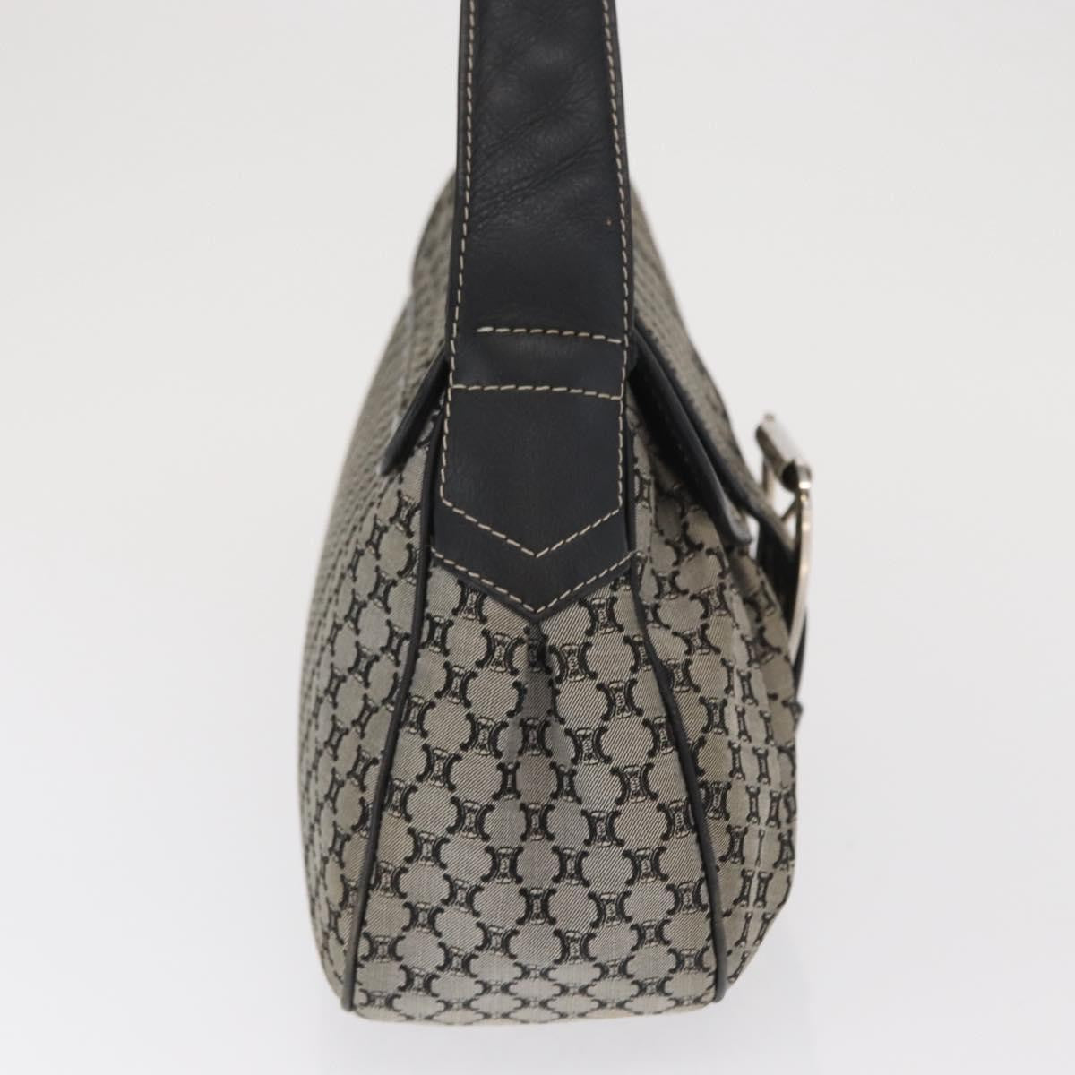 Celine CELINE Macadam Canvas Hand Bag Beige Silver Authentic ep13183