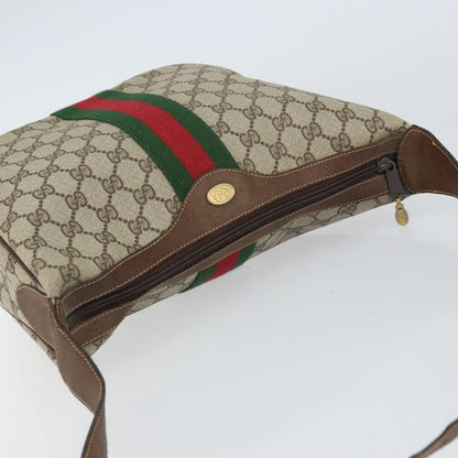 Gucci GUCCI GG Supreme Web Sherry Line Shoulder Bag PVC Beige 001 3840 5 Authentic 156832