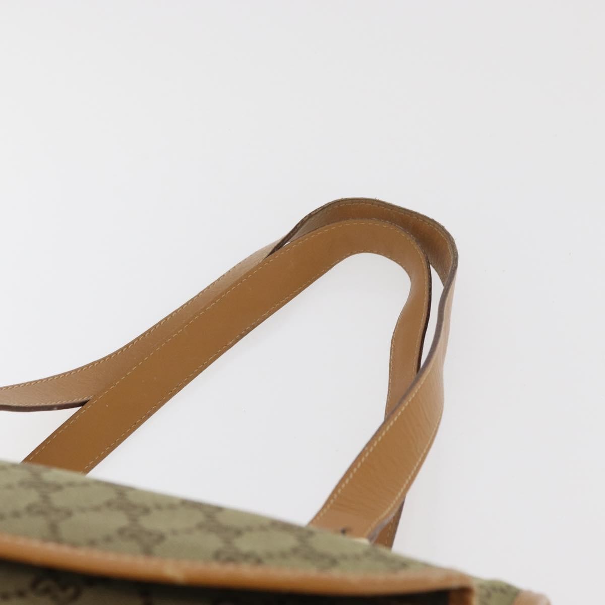Gucci GUCCI GG Canvas Tote Bag Khaki Gold Authentic 178301