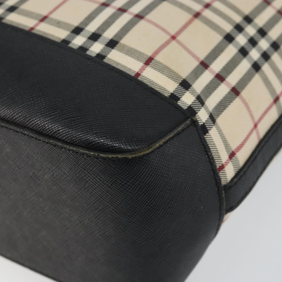 Burberry BURBERRY Nova Check Tote Bag Canvas Beige Silver Authentic BA5979