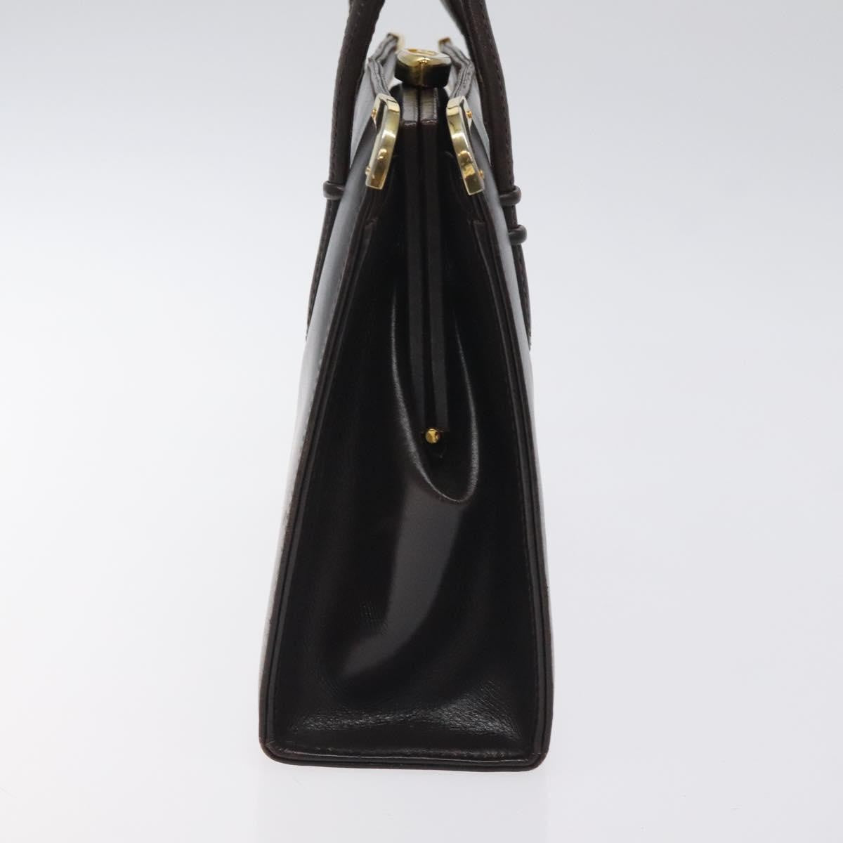 Gucci GUCCI Hand Bag Leather Brown Gold Authentic ep9221