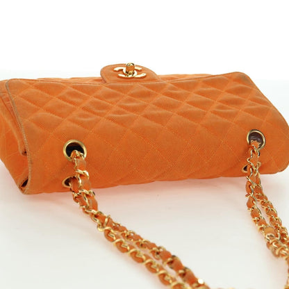 Chanel CHANEL Matelasse 25 Chain Shoulder Bag Corduroy Orange Gold CC Authentic 179800V