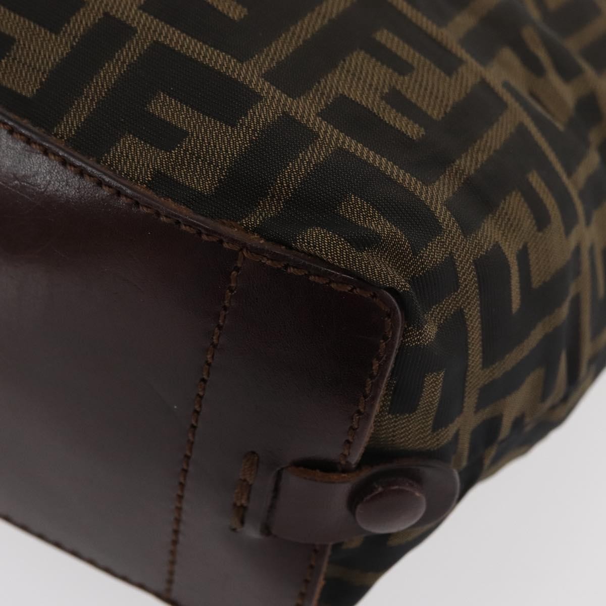 Fendi FENDI Zucca Canvas Tote Bag Brown Black Authentic 176601