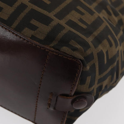 Fendi FENDI Zucca Canvas Tote Bag Brown Black Authentic 176601