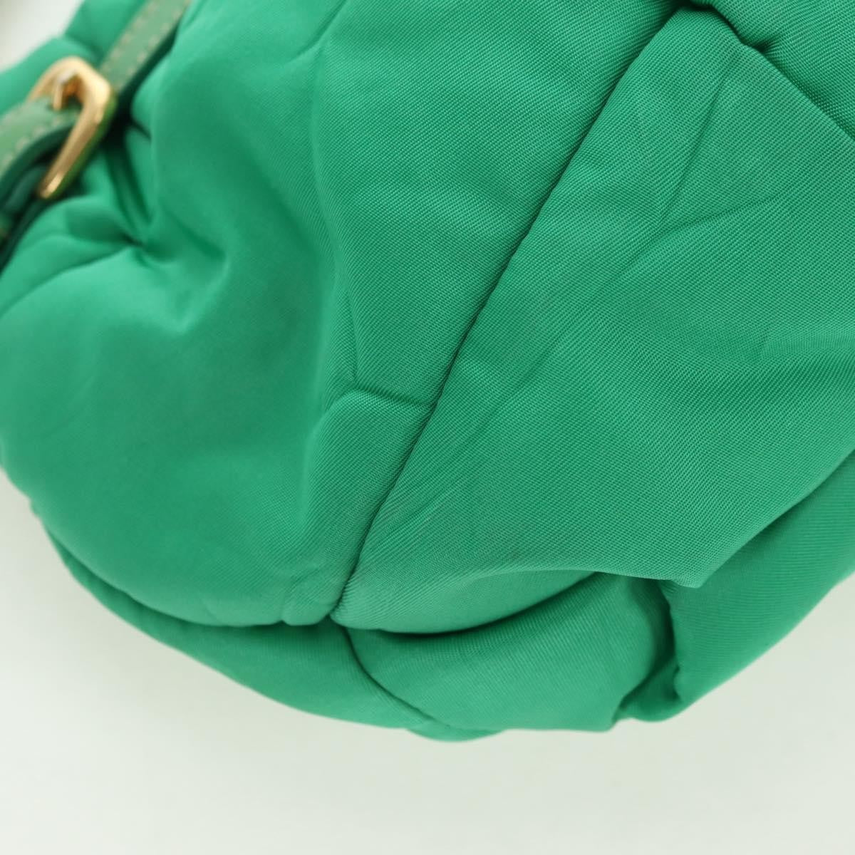 Prada PRADA Shoulder Bag Nylon Green Gold Authentic 156456