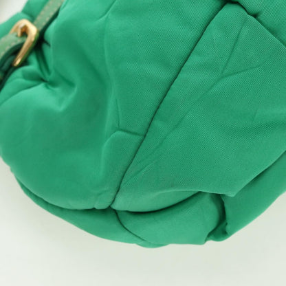 Prada PRADA Shoulder Bag Nylon Green Gold Authentic 156456