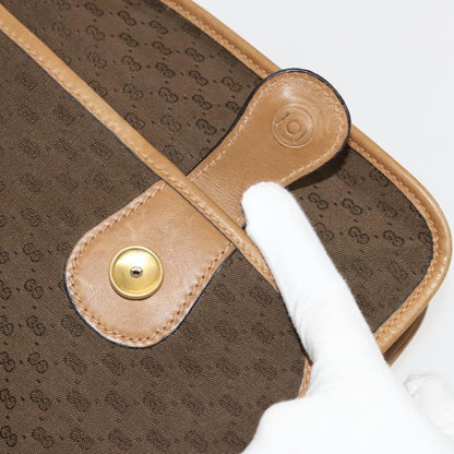 Gucci GUCCI Micro GG Canvas Hand Bag 2way Brown Gold Authentic 121561
