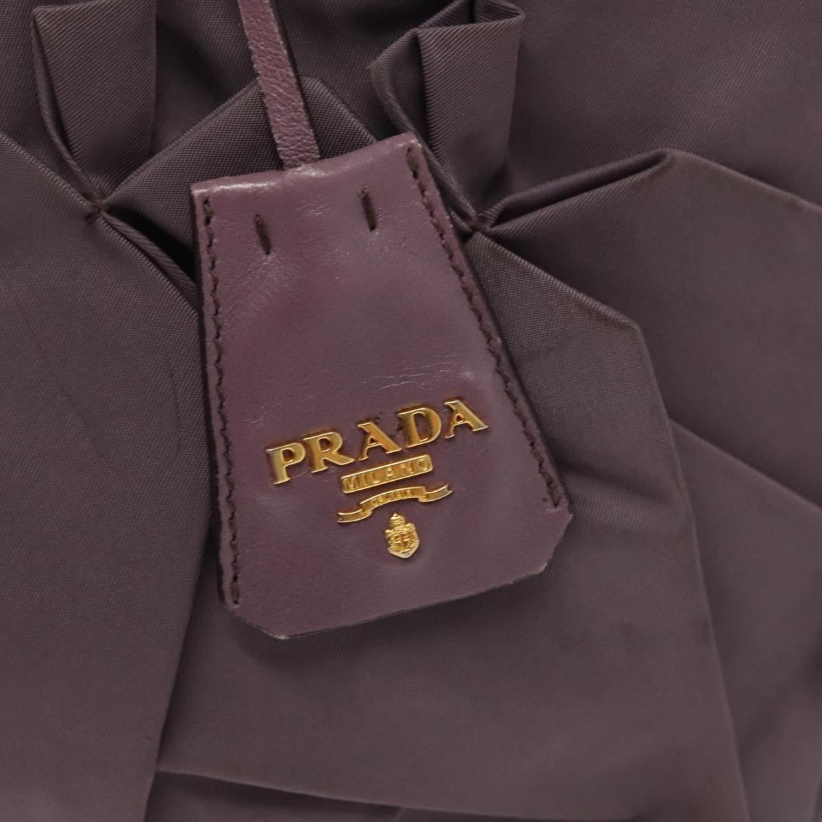 Prada PRADA Hand Bag Nylon Purple Gold Authentic 137586