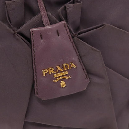 Prada PRADA Hand Bag Nylon Purple Gold Authentic 137586