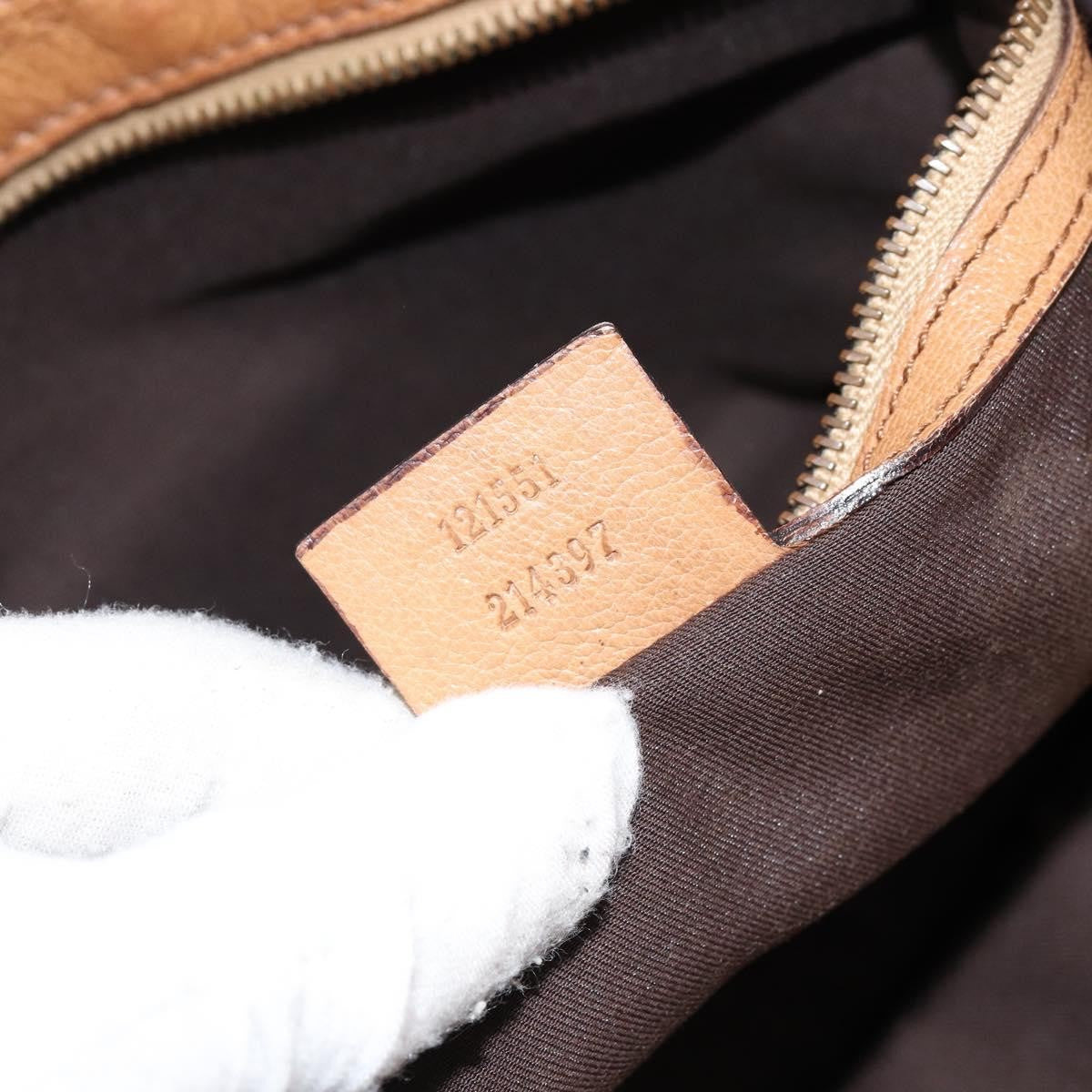 Gucci GUCCI Interlocking Hand Bag Leather Brown Gold 121551 Authentic ep11723