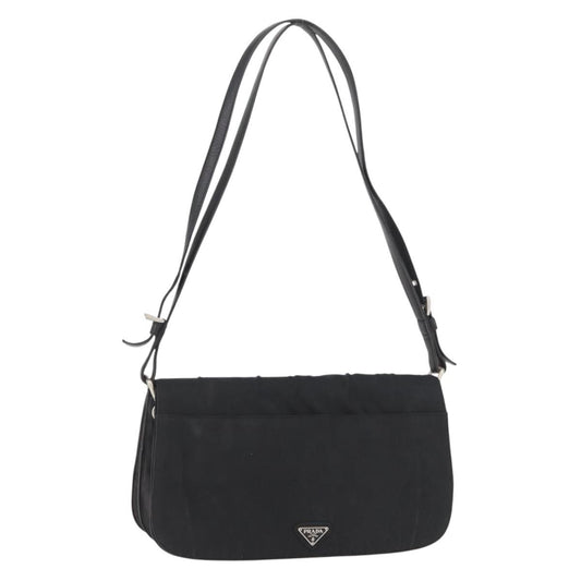 Prada PRADA Shoulder Bag Nylon Black Silver Authentic YKZ1095A