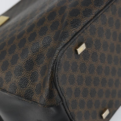 Celine CELINE Macadam Canvas Tote Bag PVC Leather Black Gold Authentic 168706