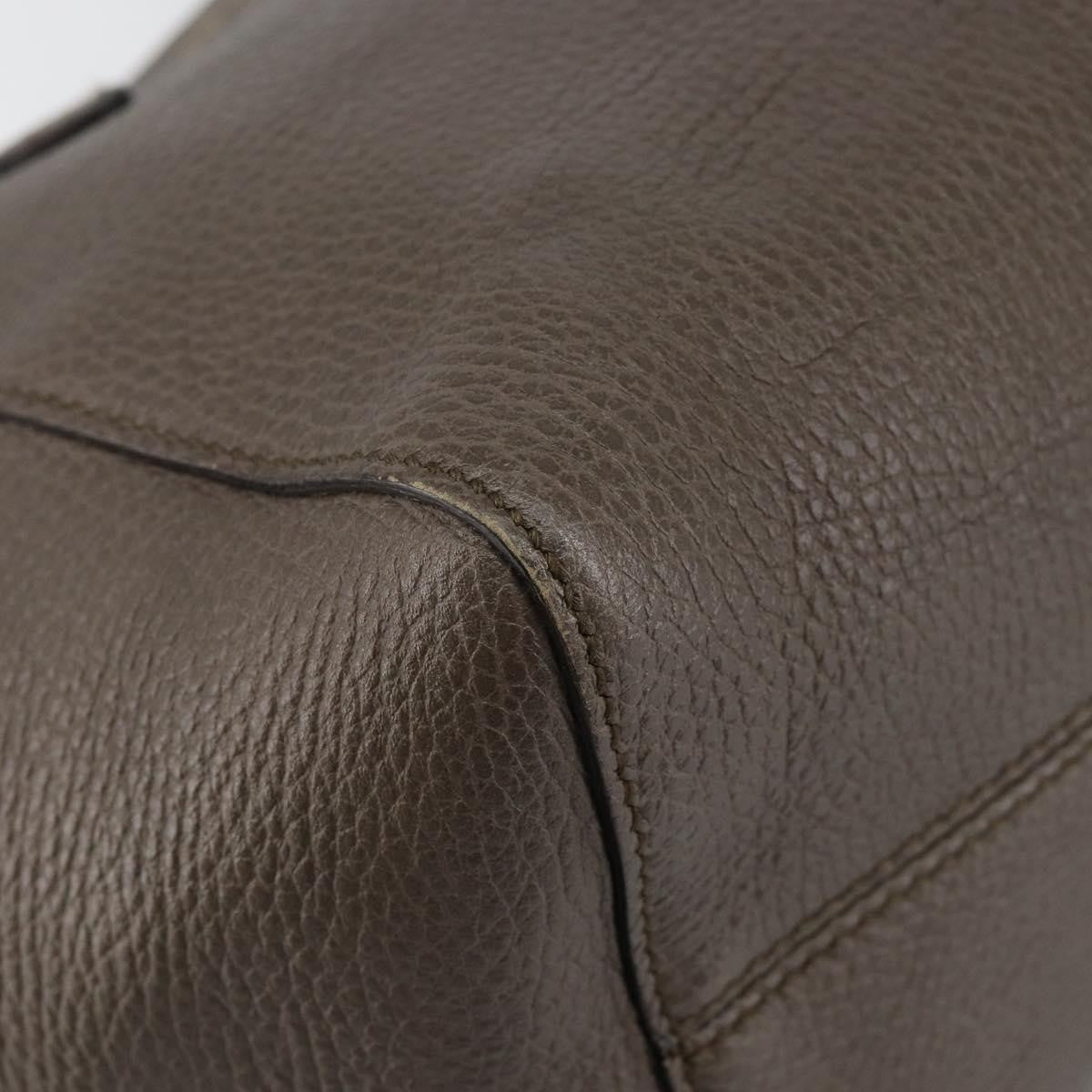 Gucci GUCCI Tote Bag Leather Gold Gray 354408 Authentic hk2995
