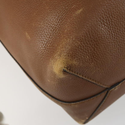 Gucci GUCCI Tote Bag Leather Brown Silver Authentic 160133