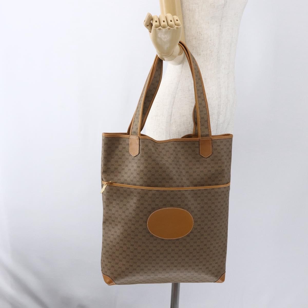 Gucci GUCCI Micro GG Supreme Tote Bag PVC Beige Gold 002 39 0054 Authentic ep13221