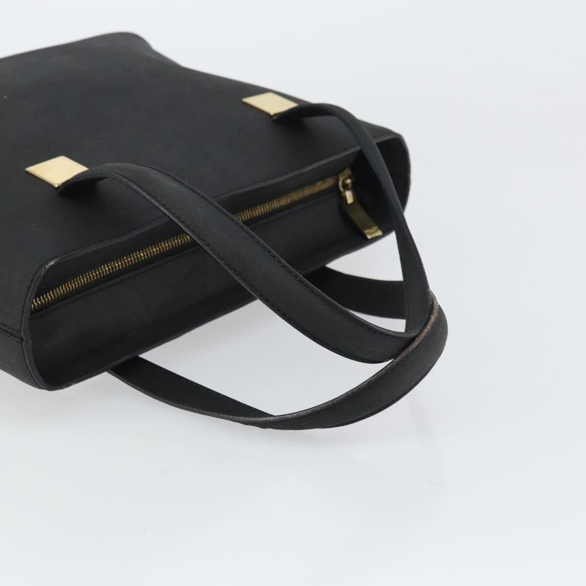 Celine CELINE Hand Bag Leather Black Gold Authentic BA9124
