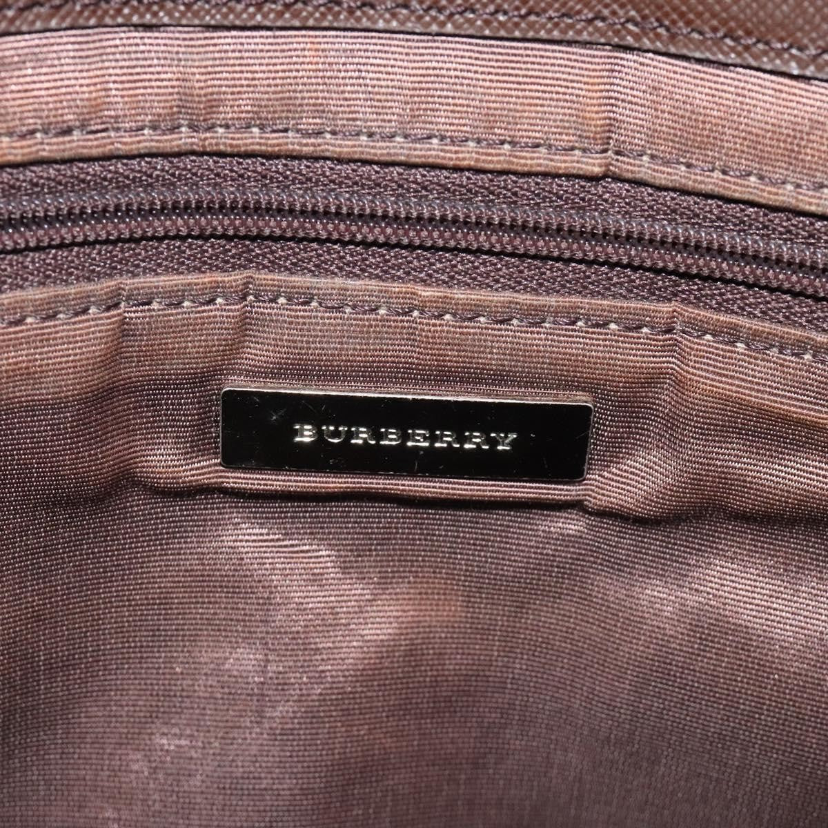 Burberry BURBERRY Nova Check Tote Bag Canvas Beige Silver Authentic 118228