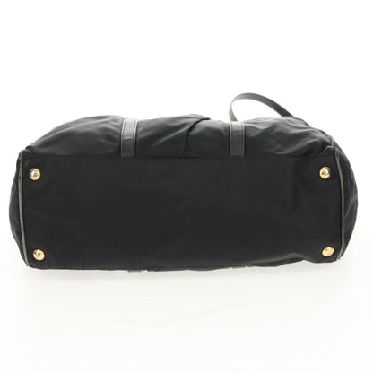 Prada PRADA Hand Bag Nylon 2way Black Gold Authentic 160520