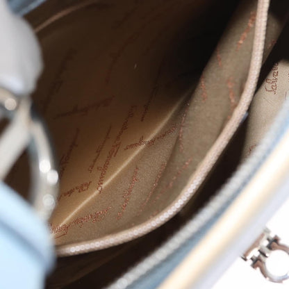 Salvatore Ferragamo Salvatore Ferragamo Gancini Shoulder Bag Leather Light Blue Silver Authentic fm5224