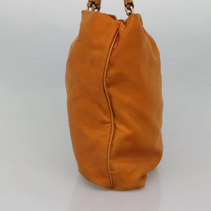 Prada PRADA Shoulder Bag Nylon Orange Gold Authentic EC663