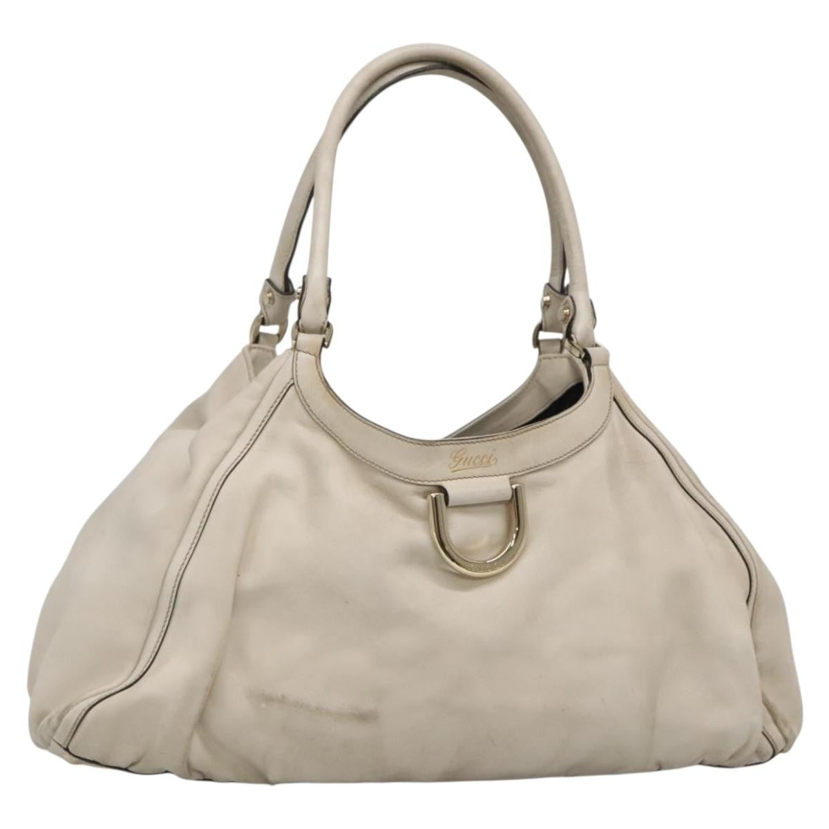 Gucci GUCCI Tote Bag Leather Ivory Gold 189835 Authentic 135191