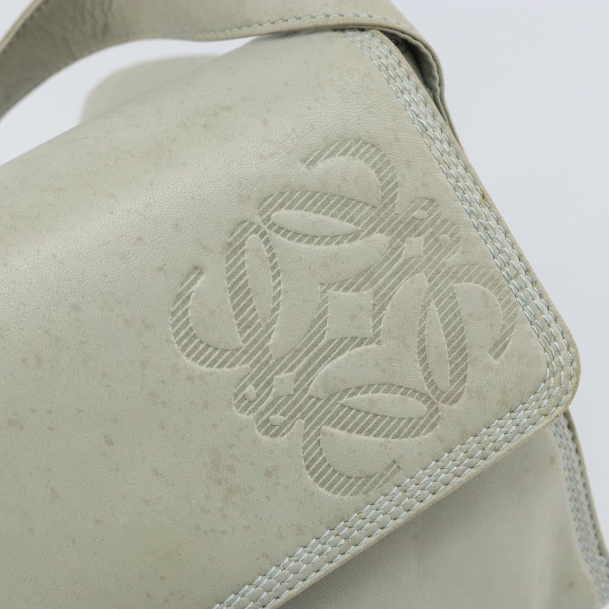 Loewe LOEWE Anagram Shoulder Bag Leather Gray Gold Authentic 166708