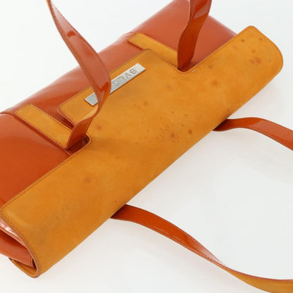 Bvlgari BVLGARI Shoulder Bag Patent leather Orange Silver Authentic BA12153A