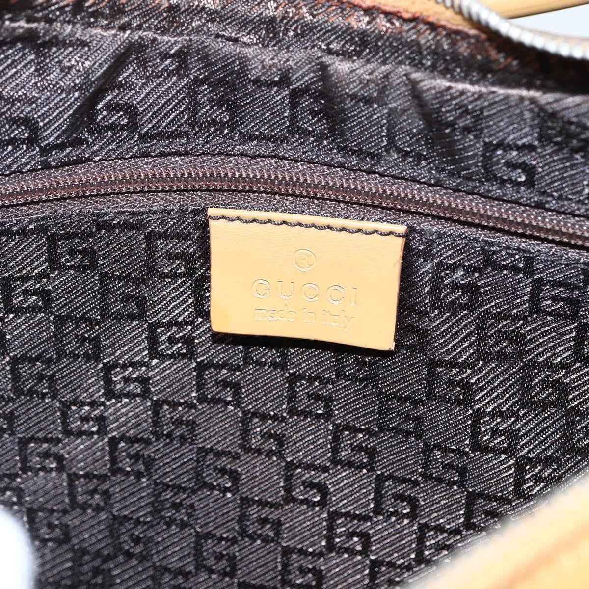 Gucci GUCCI Shoulder Bag Leather Brown Silver 001 3812 Authentic BA10652