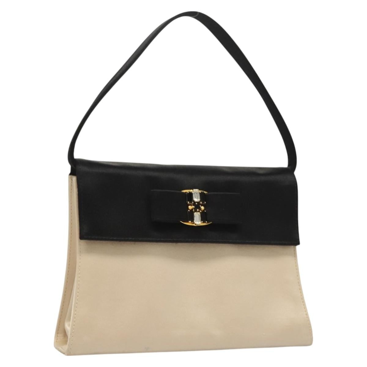 Salvatore Ferragamo Salvatore Ferragamo Vala Hand Bag Satin Beige Gold Authentic BA2675