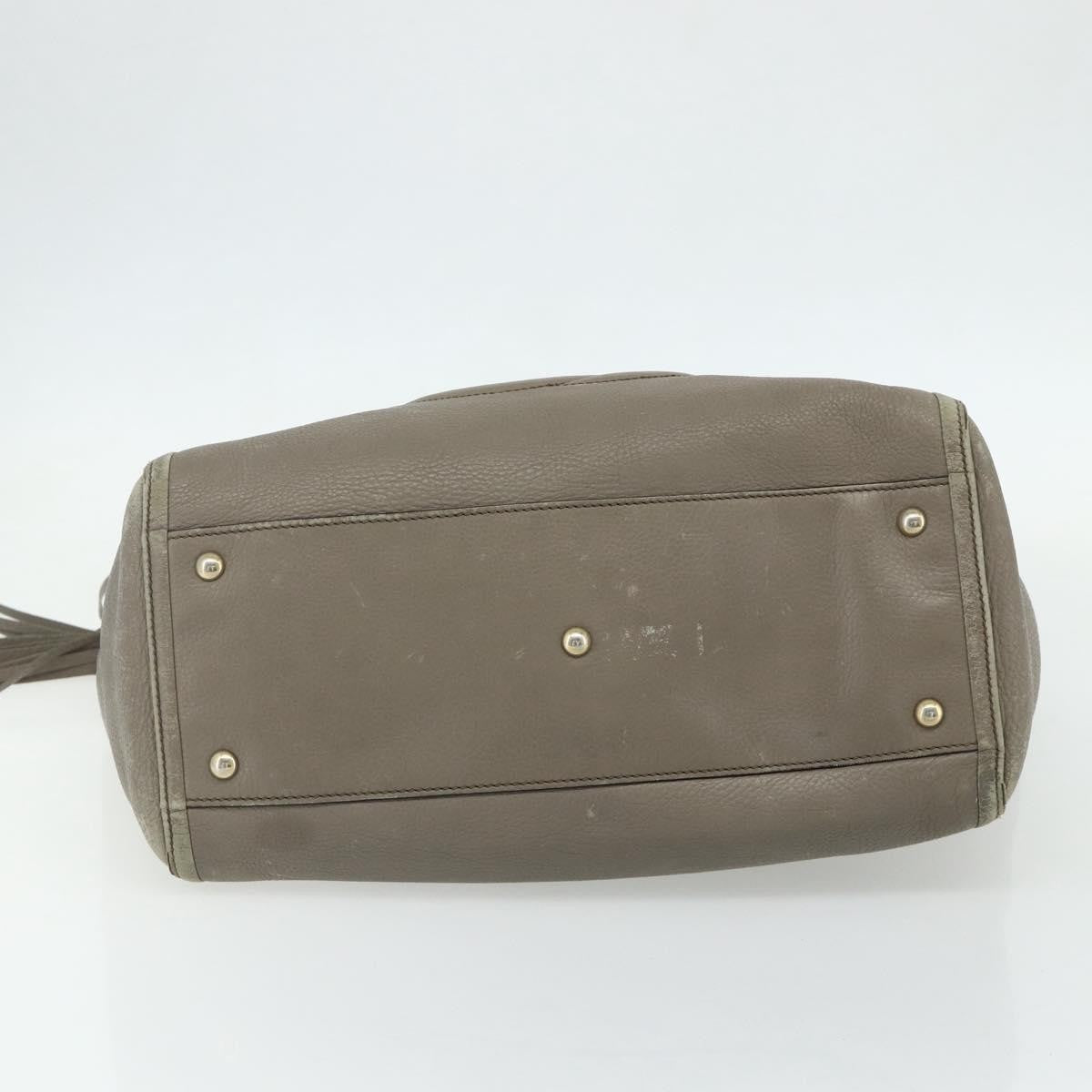 Gucci GUCCI Soho Hand Bag Leather Gray Gold 282309 Authentic 178647
