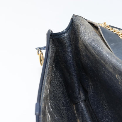 Dior Christian Dior Trotter Canvas Chain Shoulder Bag Navy Gold Authentic fm5340