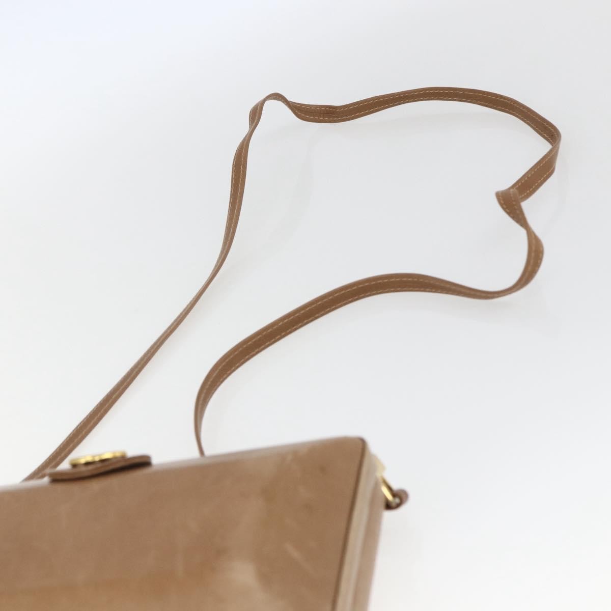 Gucci GUCCI Shoulder Bag Leather Beige Gold Authentic SW1879
