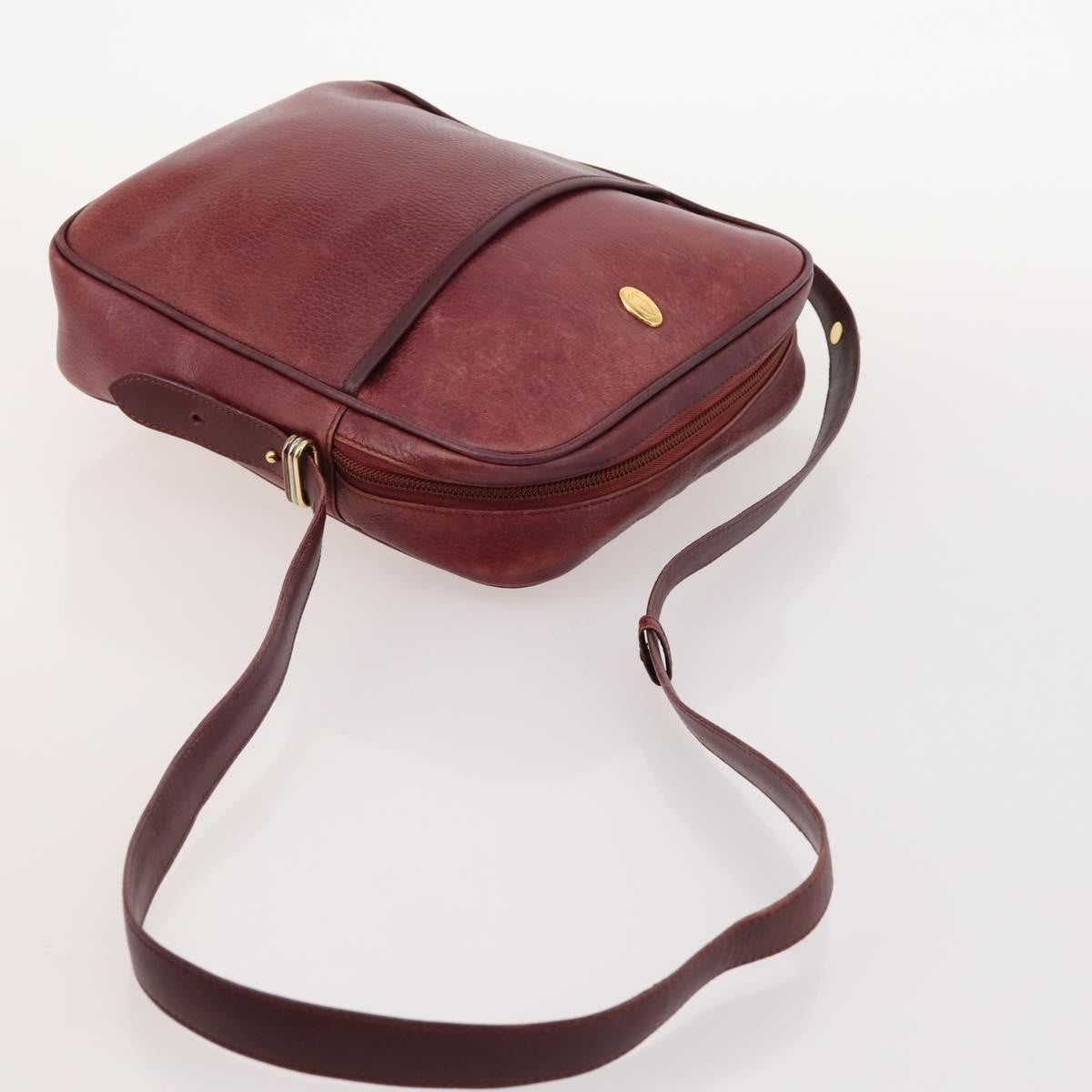 Cartier CARTIER Shoulder Bag Leather 5 Set Bordeaux Gold Authentic mr2108