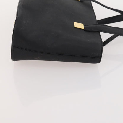 Celine CELINE Macadam Canvas Hand Bag PVC Leather 2 Set Brown Navy Authentic bs34088