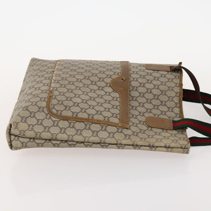 Gucci GUCCI GG Plus Supreme Web Sherry Line Tote Bag PVC 3 Set Beige Red Authentic BSZ437