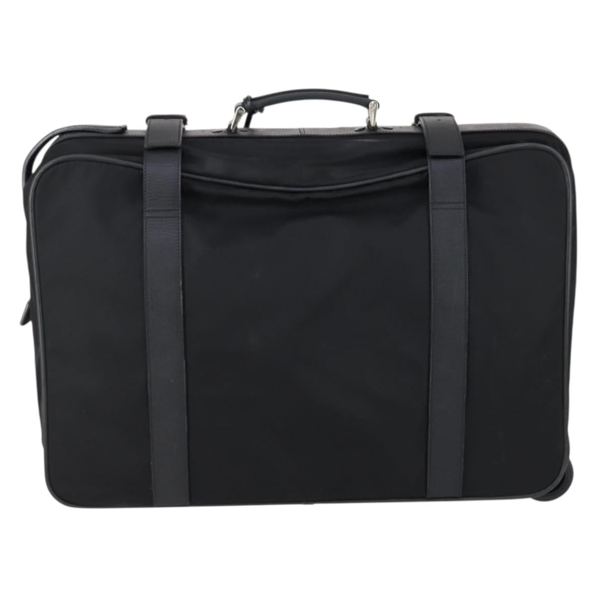 Prada PRADA Trunk Nylon Black Silver Authentic am9650 Bag