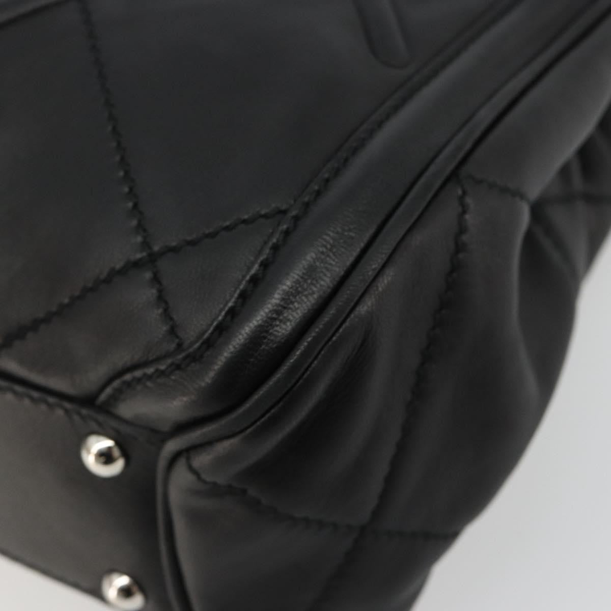 Salvatore Ferragamo Salvatore Ferragamo Hand Bag Leather Black Silver Authentic 178908A
