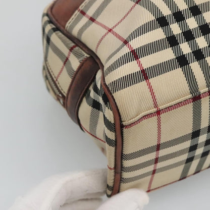 Burberry BURBERRY Nova Check Boston Bag Canvas Beige Authentic BD1812