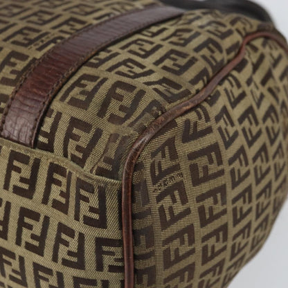 Fendi FENDI Zucchino Canvas Hand Bag Beige Gold Authentic ka2154