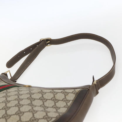 Gucci GUCCI GG Supreme Web Sherry Line Bag PVC Beige Gold 72 001 4467 Authentic 165194