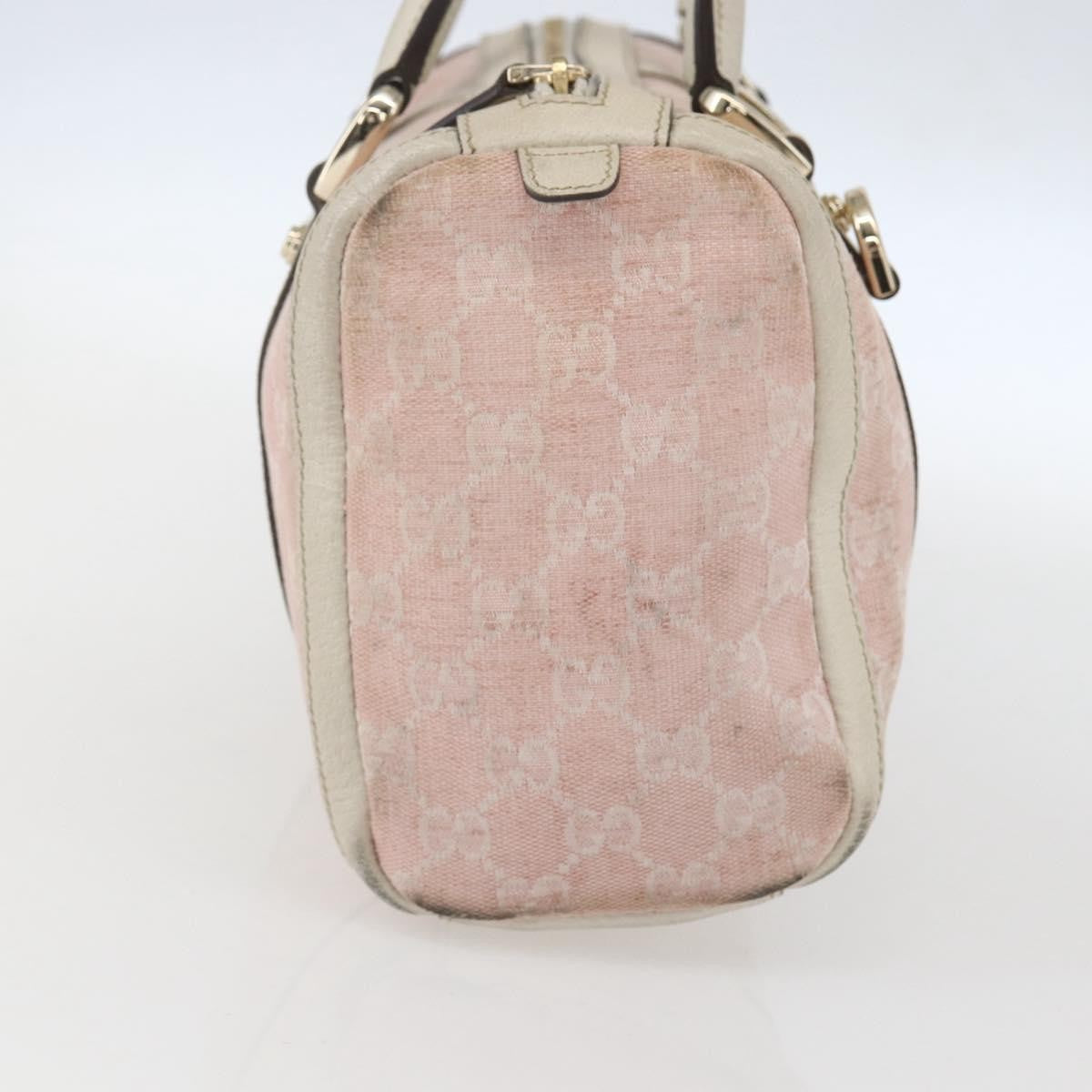 Gucci GUCCI GG Canvas Hand Bag Outlet Pink Gold 130942 Authentic 160602